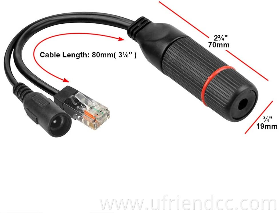 RJ45 camera cable DC5.5x2.1 mm RJ45 Male and Female Connector cable